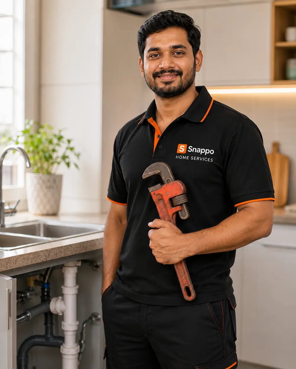 Snappo plumber fixing pipes in Aligarh